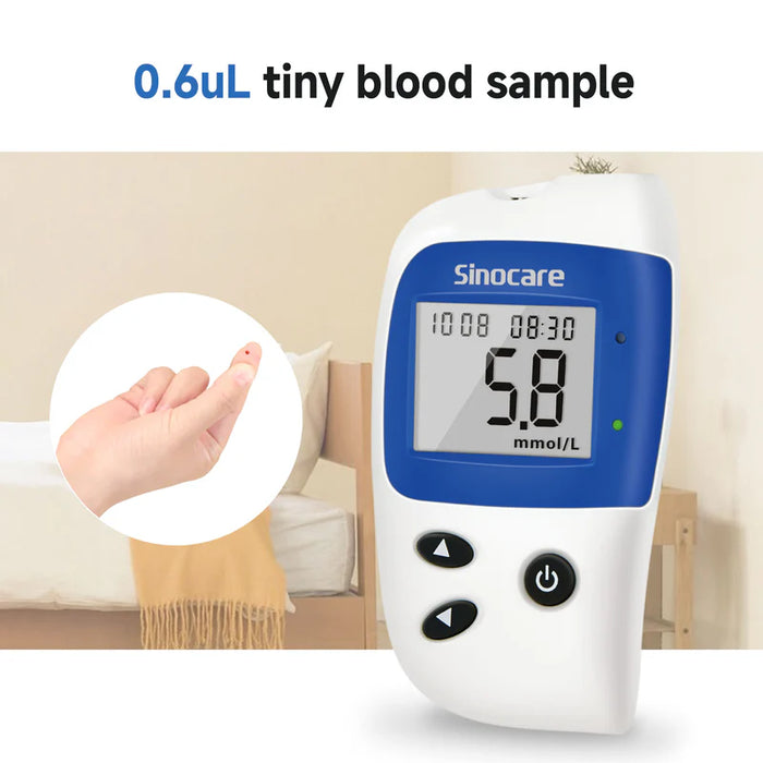 Sinocare Safe Accu 2 Blood Sugar Monitor with Advanced Technology, 200 Memory to Know Value Changes