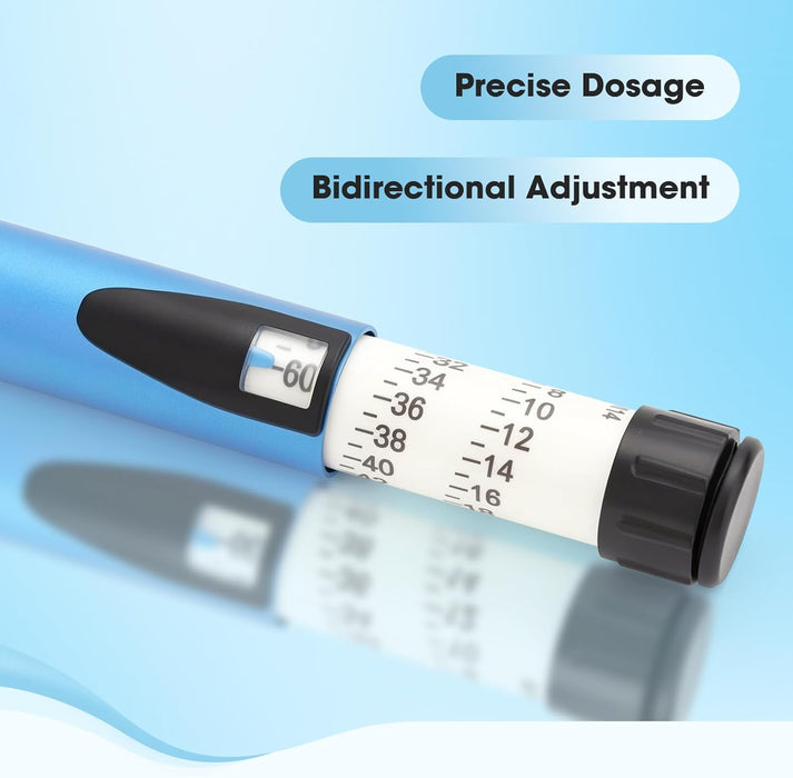 60 Unit Reusable Research Pen Injector with Protect Case and 2Pcs 3ml Cartridges (Blue)