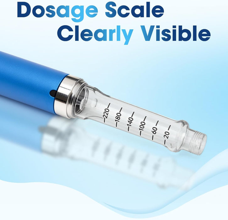 60 Unit Reusable Research Pen Injector with Protect Case and 2Pcs 3ml Cartridges (Blue)